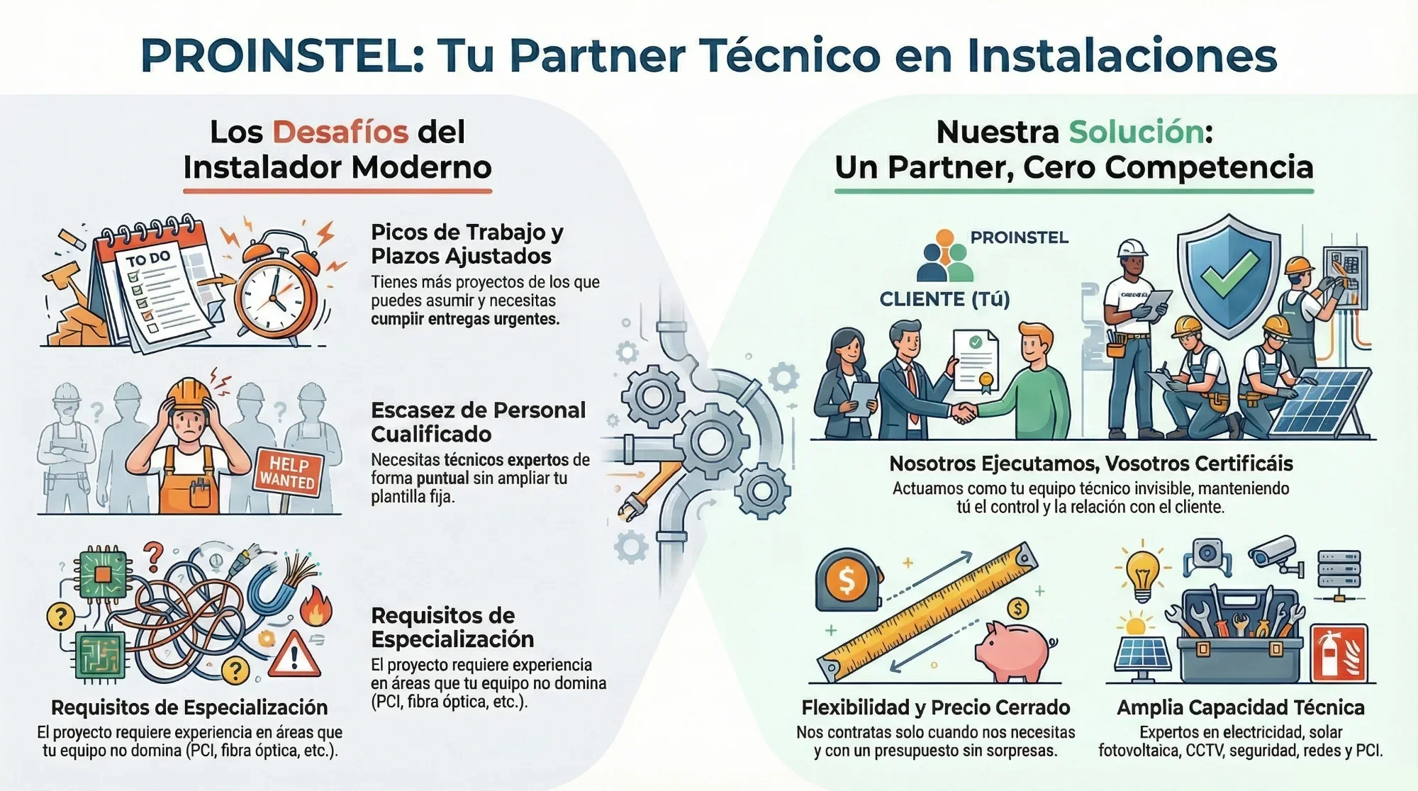 Infografía Desafíos vs Solución